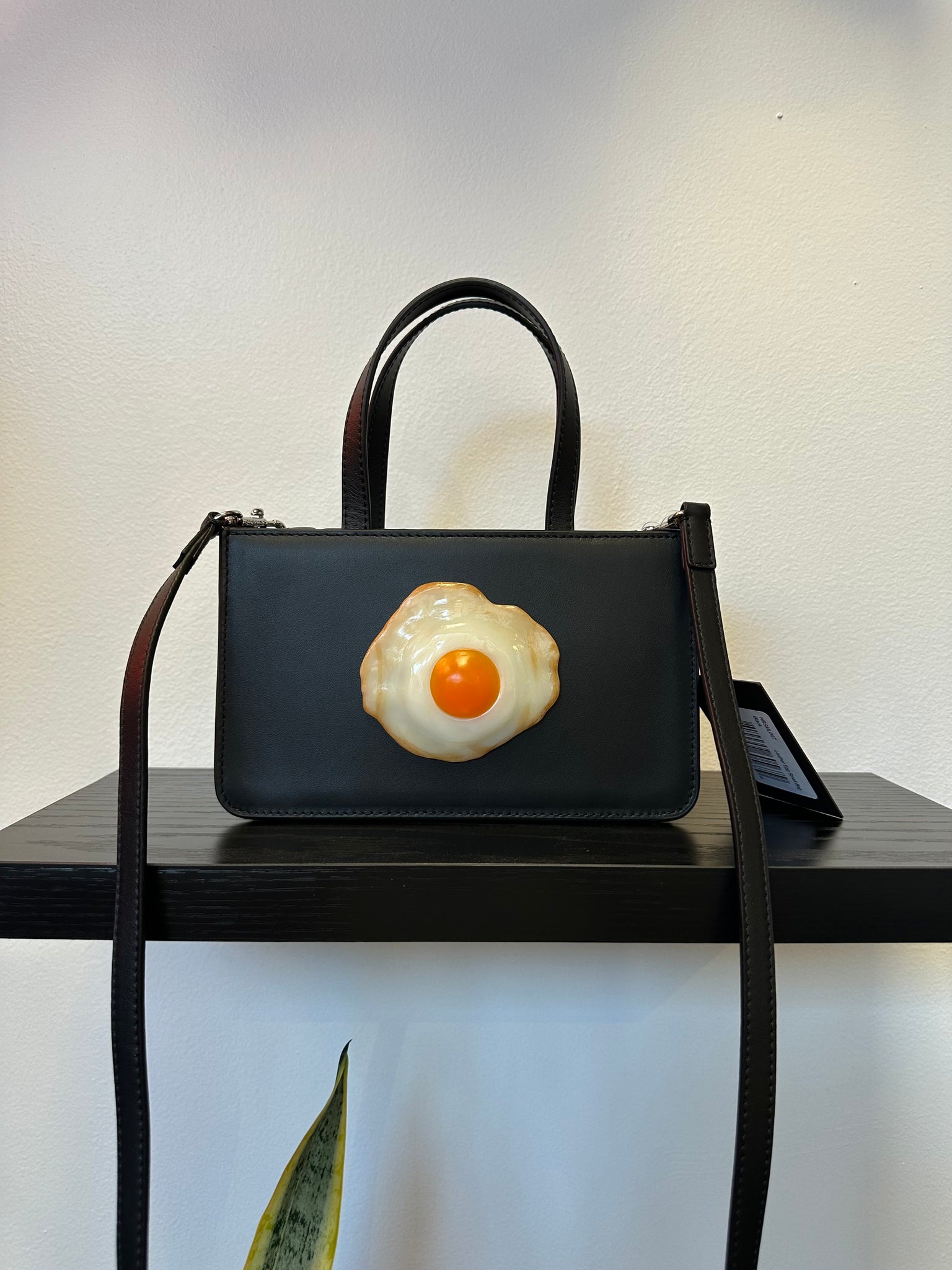 eggsactly how you like them—Black leather egg purse | NWT