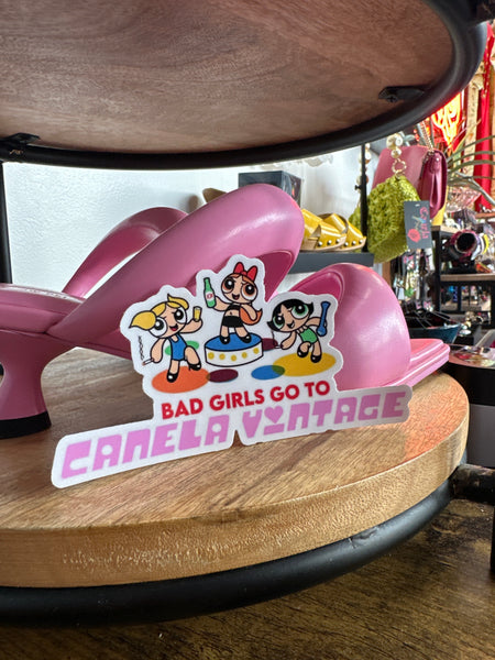 BAD GIRLS GO TO CANELA VINTAGE STICKERS 2x2