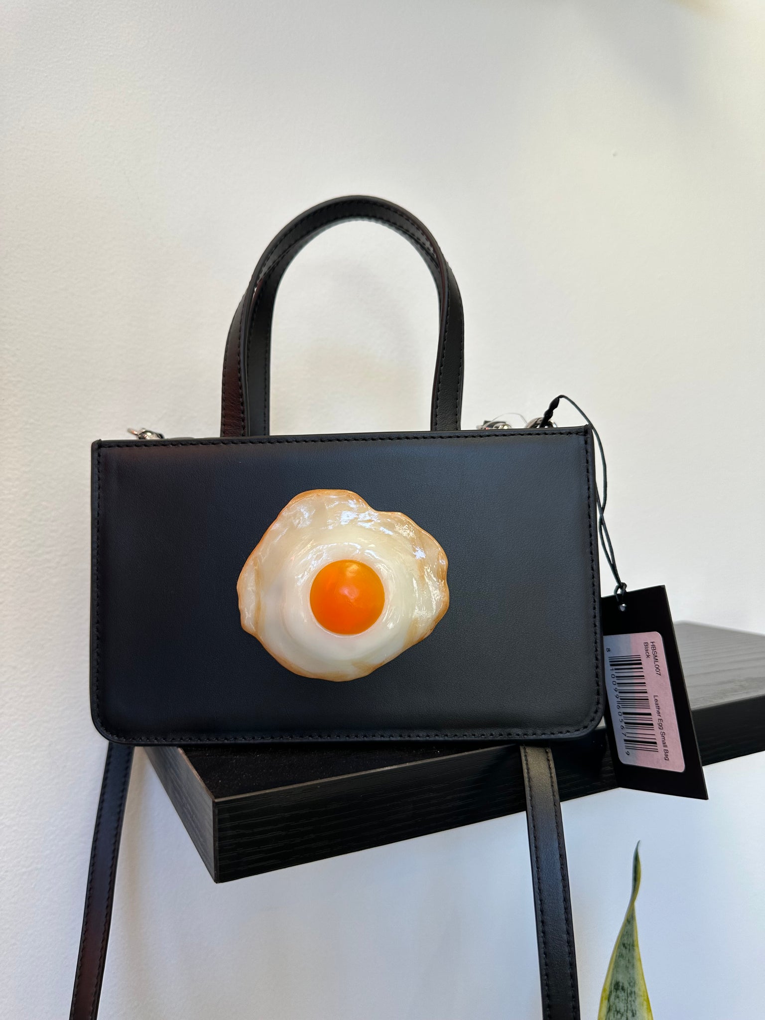 eggsactly how you like them—Black leather egg purse | NWT